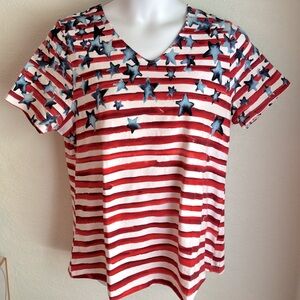 Denim & Co. Perfect Jersey Patriotic T-shirt